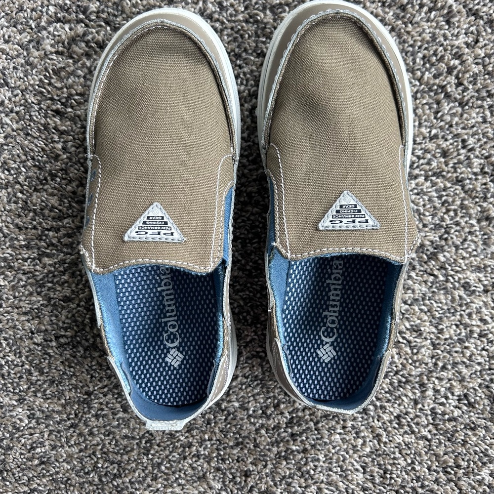 Columbia Tan and Blue Slip-On Shoes